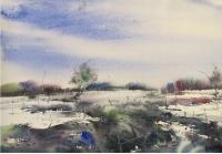 Nil - Land Scape 3 - Water Colour On Handmead Paper